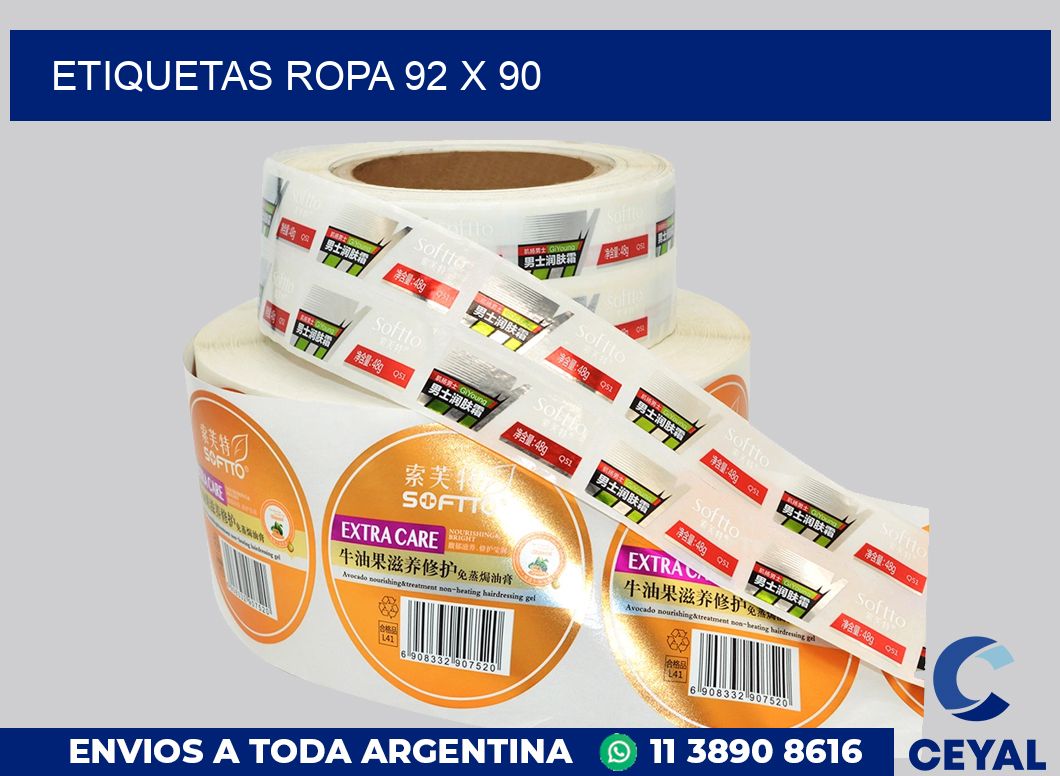 etiquetas ropa 92 x 90