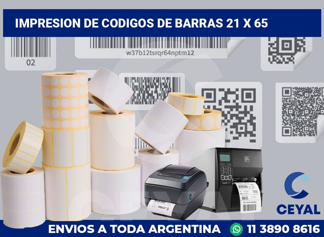 impresion de codigos de barras 21 x 65