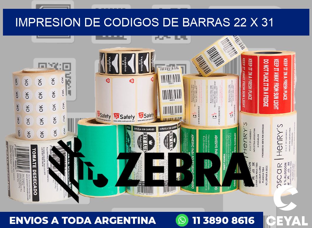 impresion de codigos de barras 22 x 31