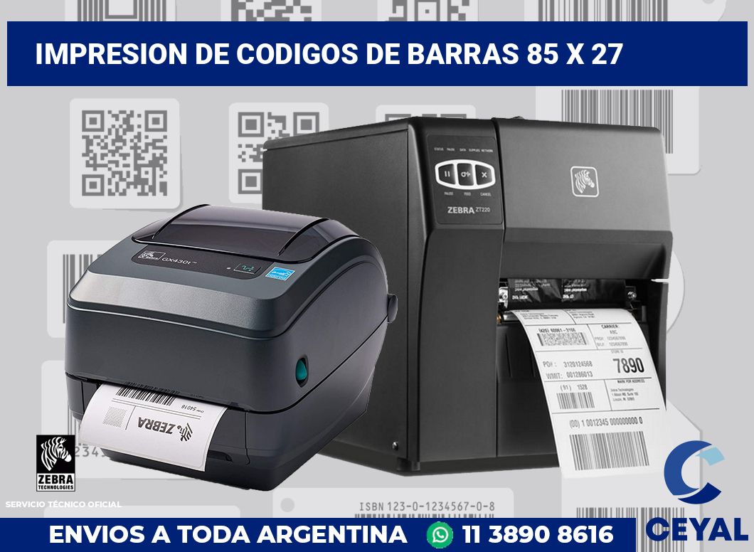 impresion de codigos de barras 85 x 27
