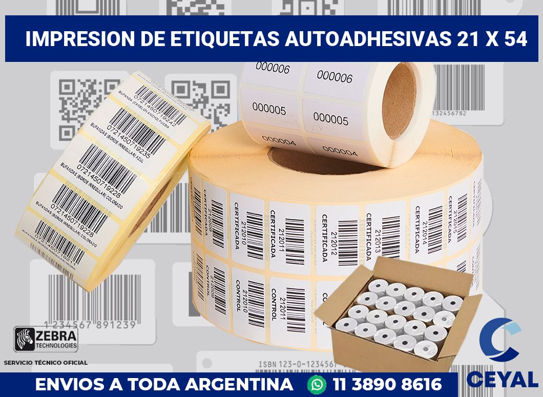impresion de etiquetas autoadhesivas 21 x 54
