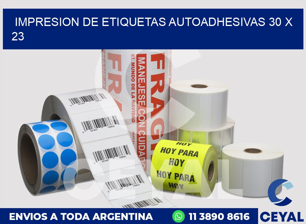 impresion de etiquetas autoadhesivas 30 x 23