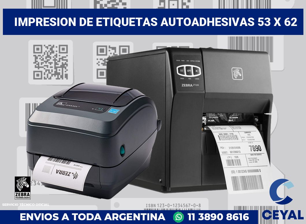 impresion de etiquetas autoadhesivas 53 x 62