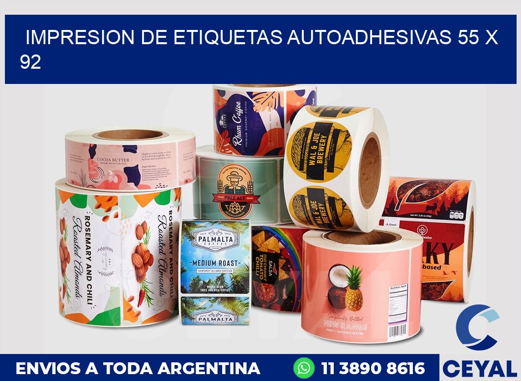 impresion de etiquetas autoadhesivas 55 x 92
