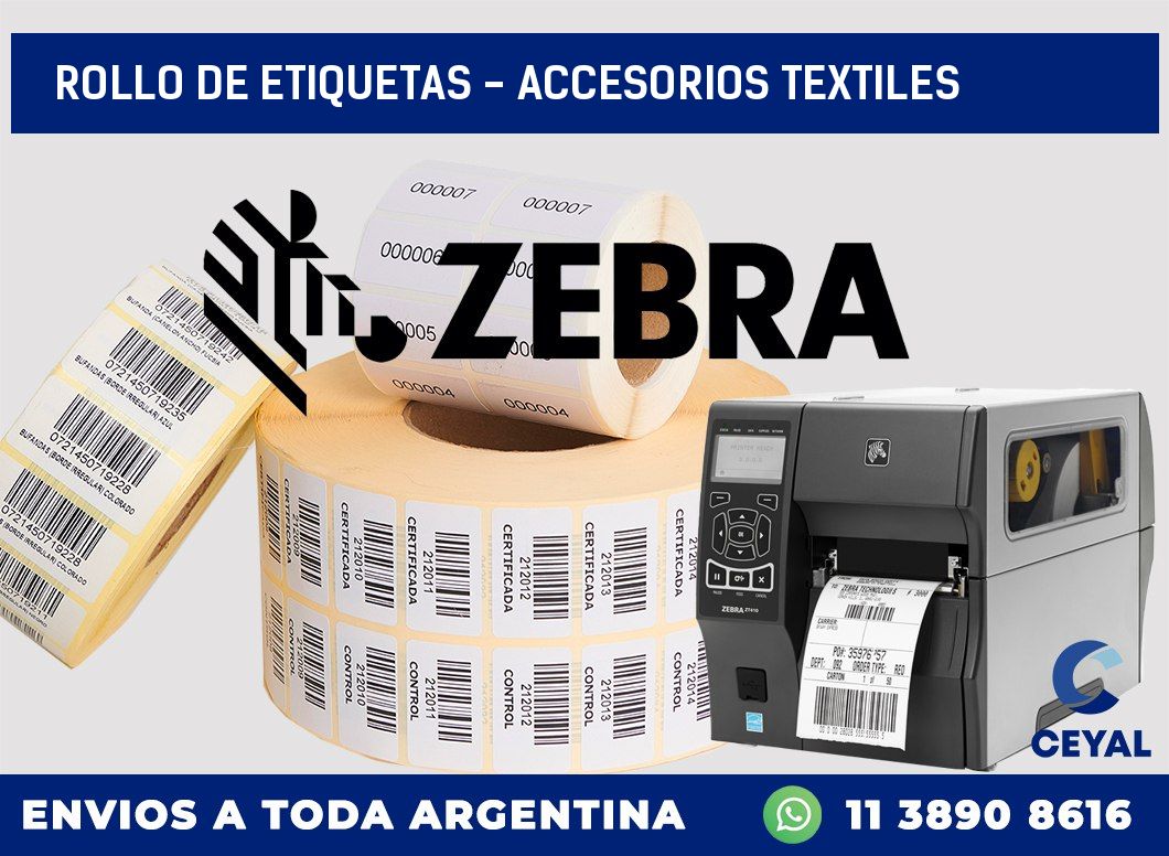 rollo de etiquetas – accesorios textiles