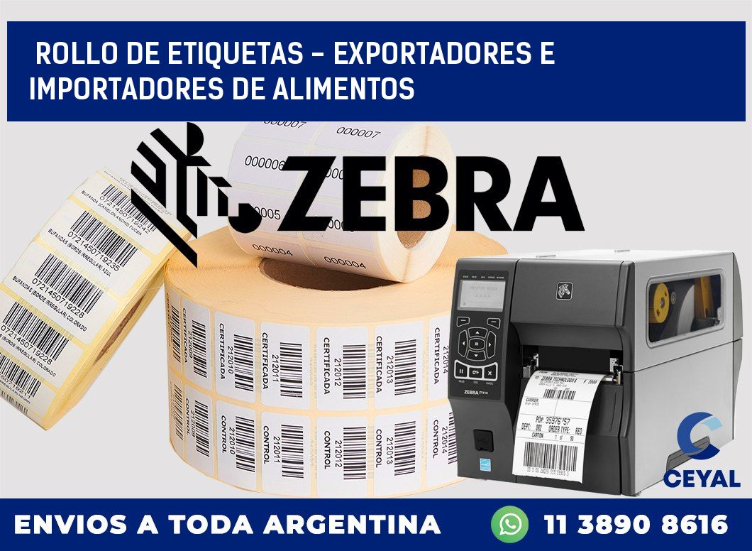 rollo de etiquetas – exportadores e importadores de alimentos
