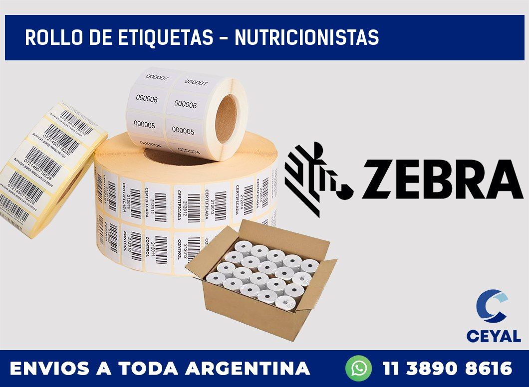 rollo de etiquetas - nutricionistas