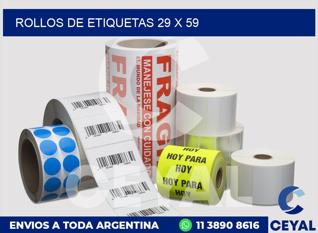 rollos de etiquetas 29 x 59
