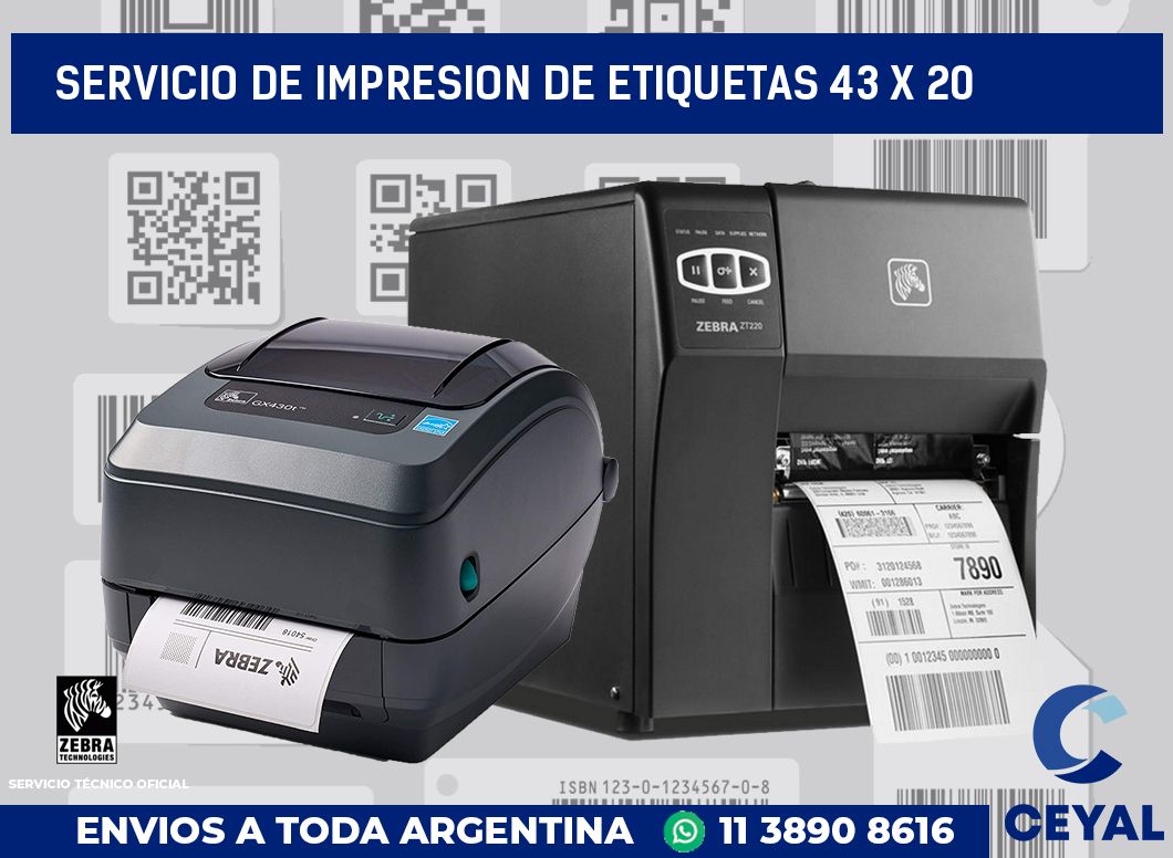 servicio de impresion de etiquetas 43 x 20