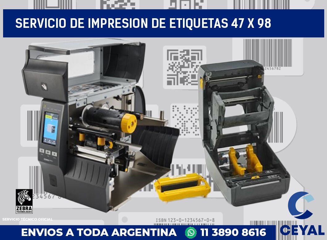 servicio de impresion de etiquetas 47 x 98