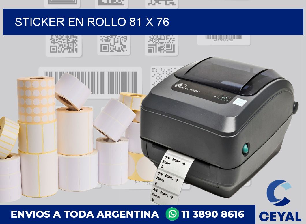 sticker en rollo 81 x 76