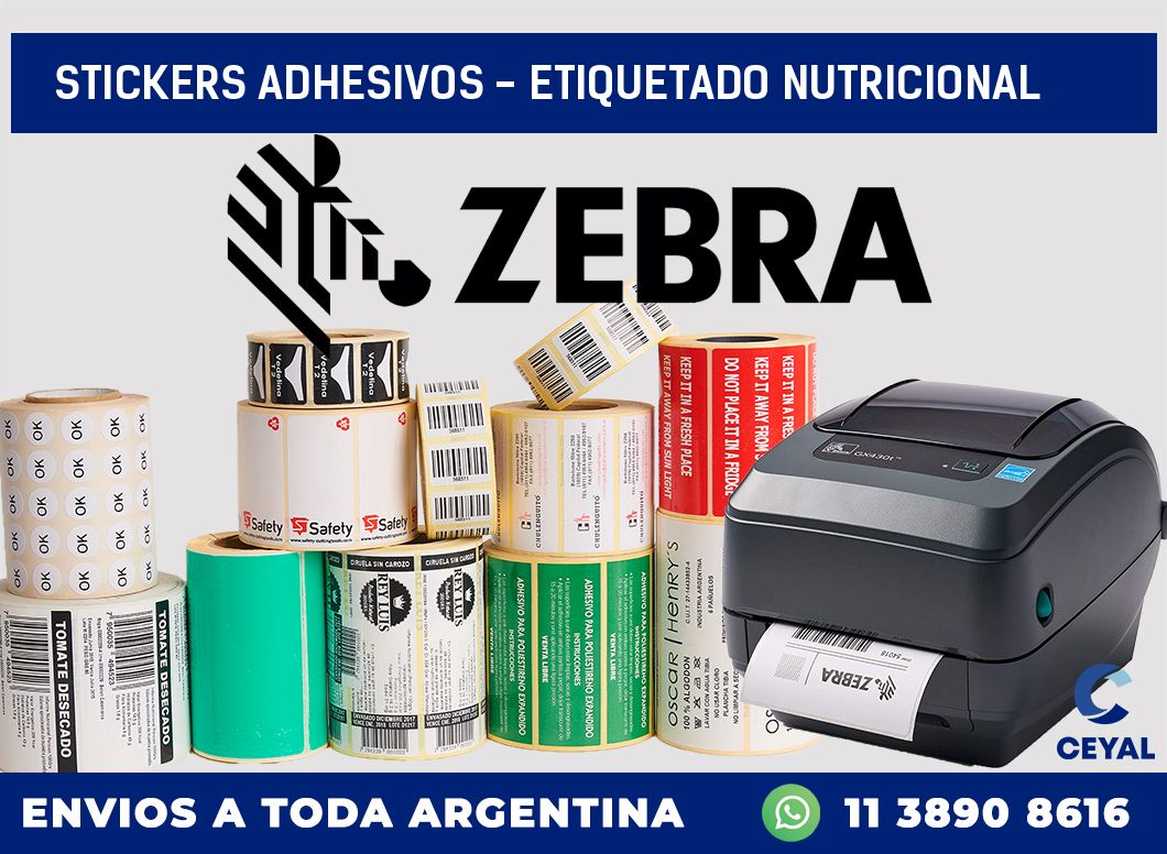 stickers adhesivos – Etiquetado Nutricional