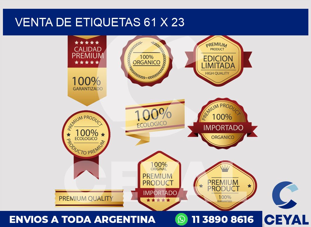 venta de etiquetas 61 x 23