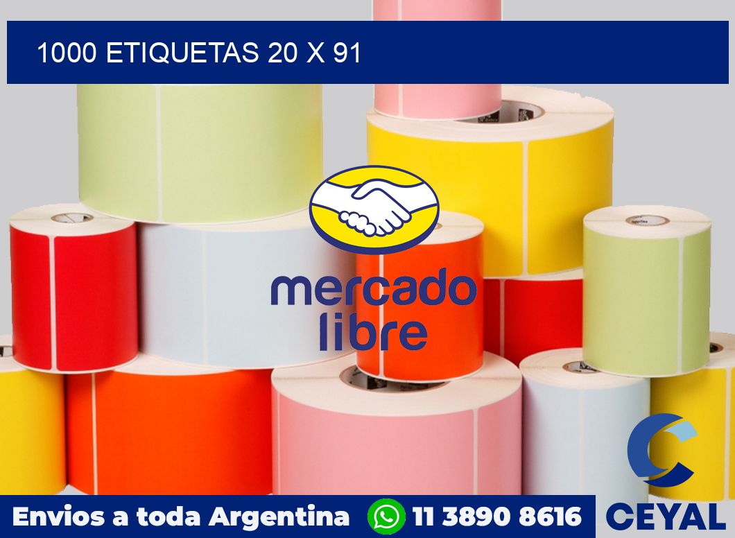 1000 etiquetas 20 x 91