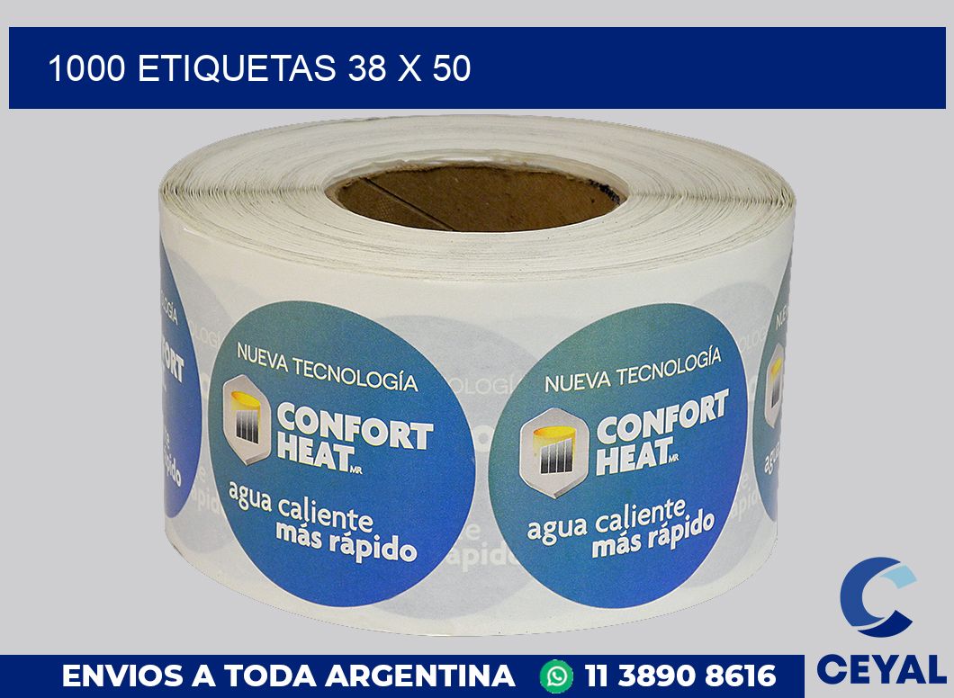1000 etiquetas 38 x 50