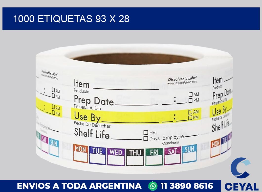1000 etiquetas 93 x 28