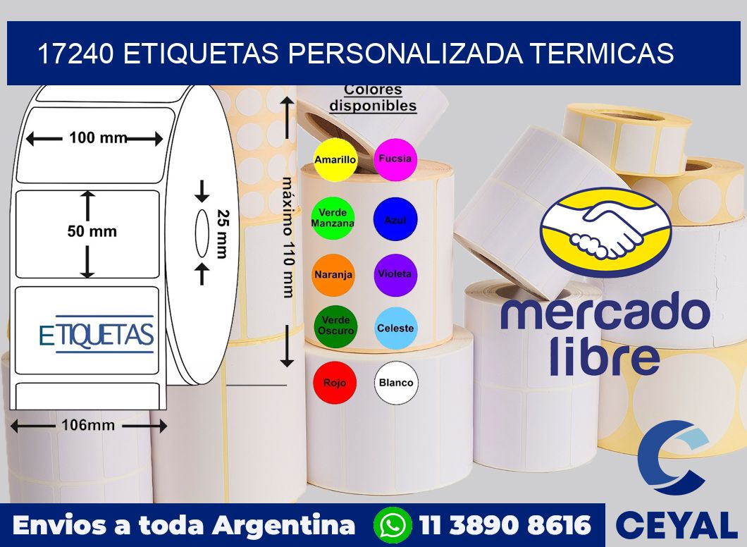 17240 etiquetas personalizada termicas