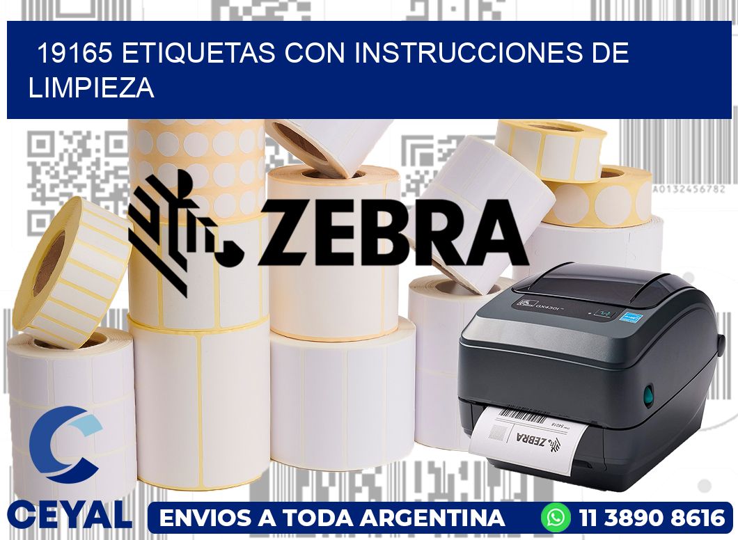 19165 Etiquetas con instrucciones de Limpieza