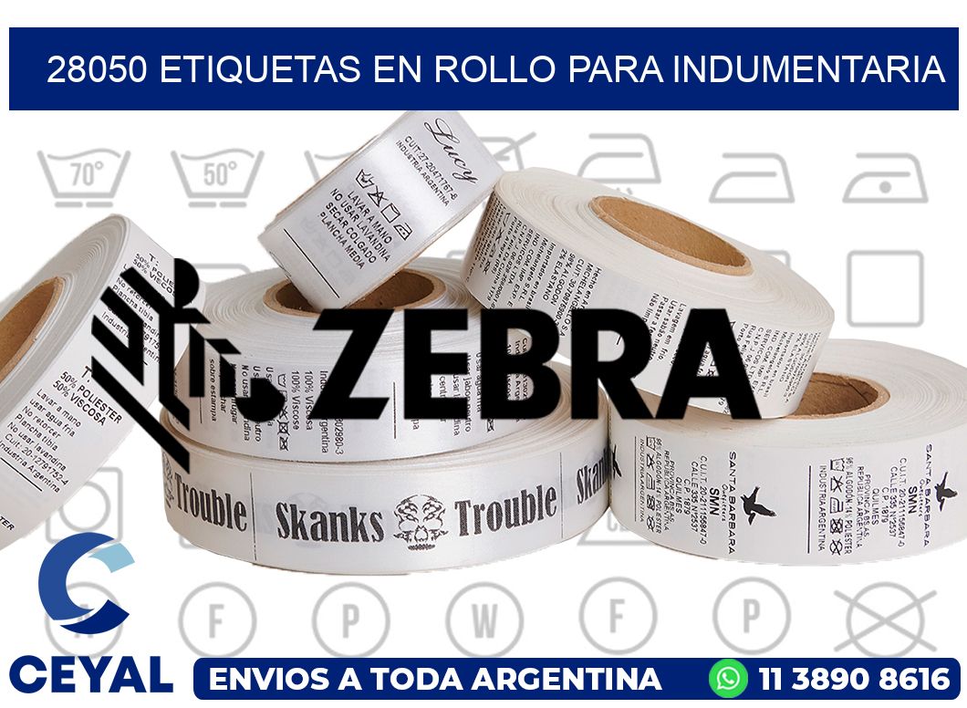 28050 Etiquetas en rollo para indumentaria