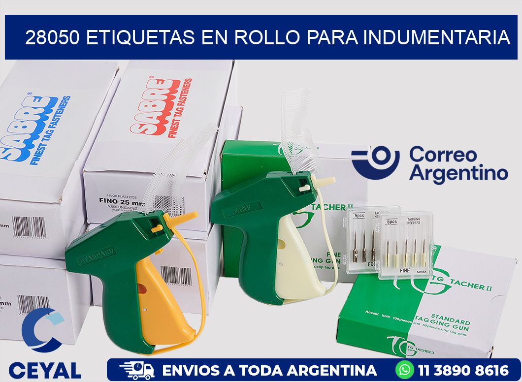 28050 Etiquetas en rollo para indumentaria