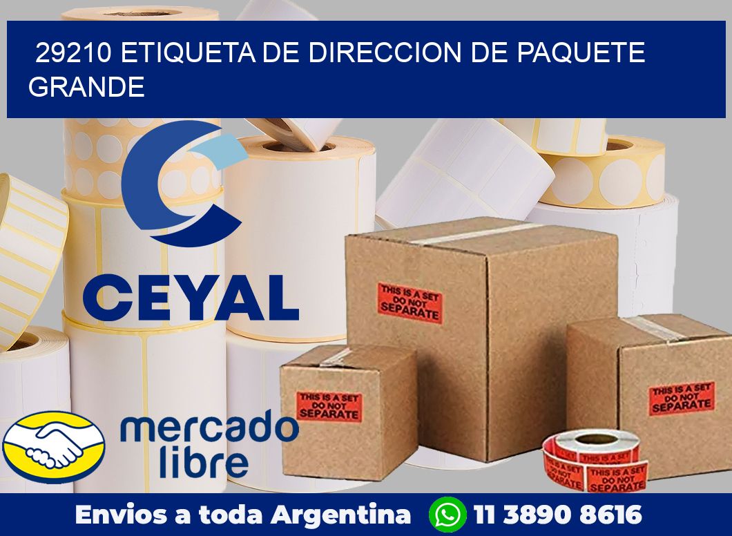 29210 Etiqueta de direccion de paquete grande