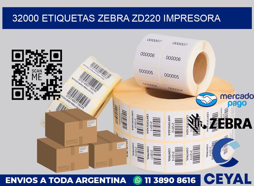 32000 etiquetas Zebra zd220 impresora