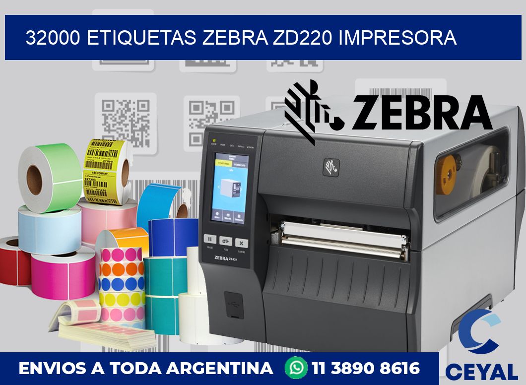 32000 etiquetas Zebra zd220 impresora
