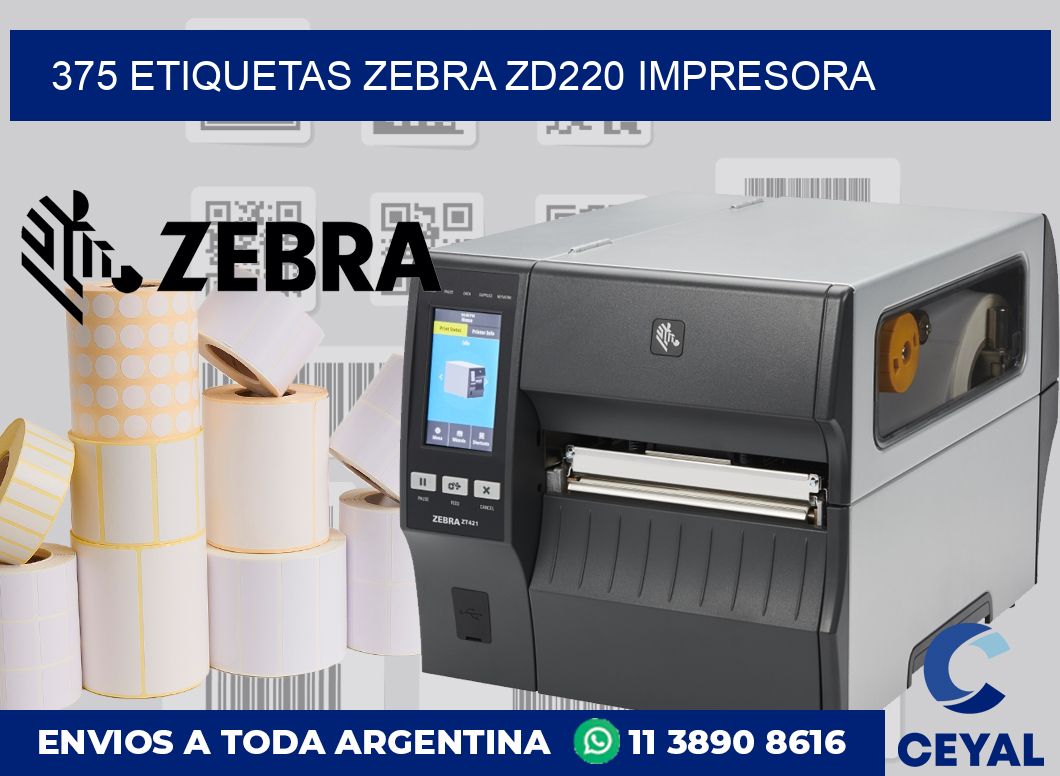 375 etiquetas Zebra zd220 impresora