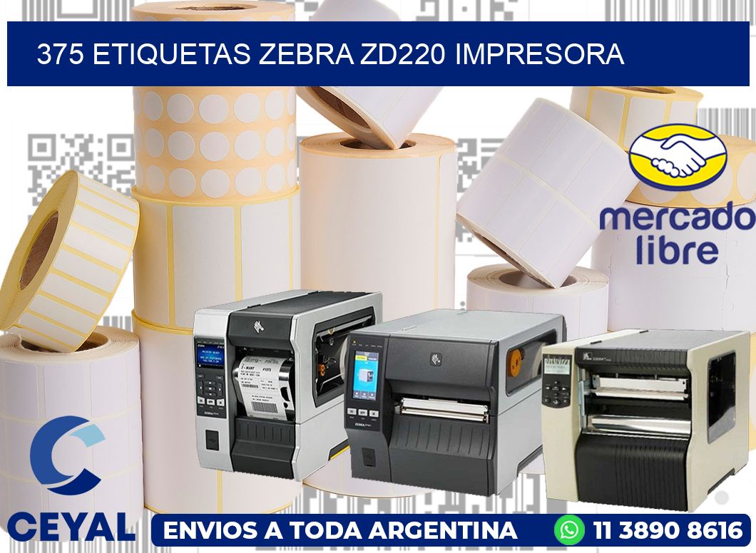 375 etiquetas Zebra zd220 impresora