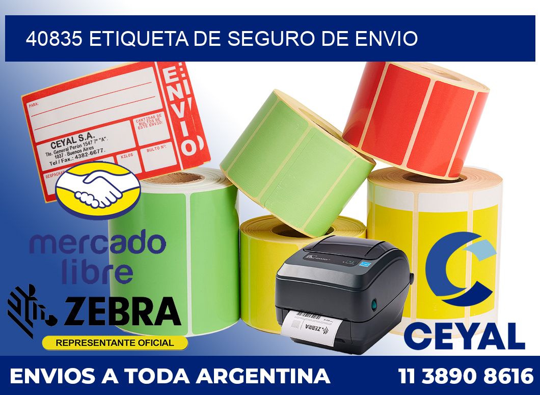 40835 Etiqueta de seguro de envio