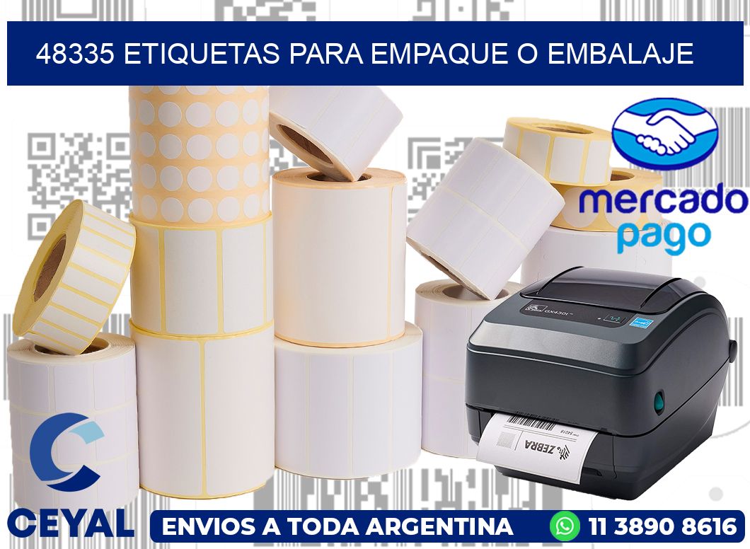 48335 Etiquetas para empaque o embalaje