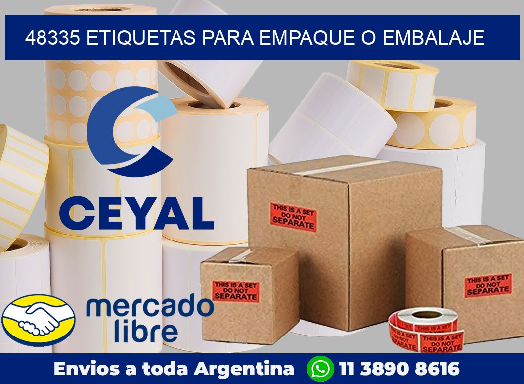 48335 Etiquetas para empaque o embalaje