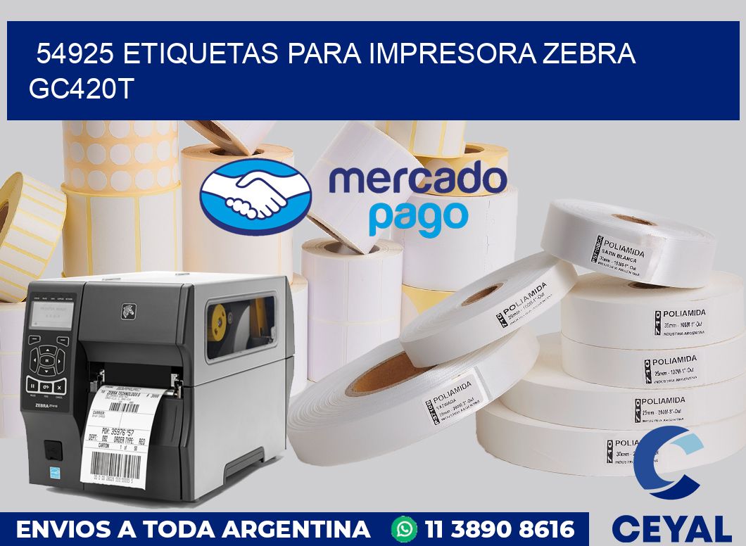 54925 etiquetas para impresora zebra GC420T