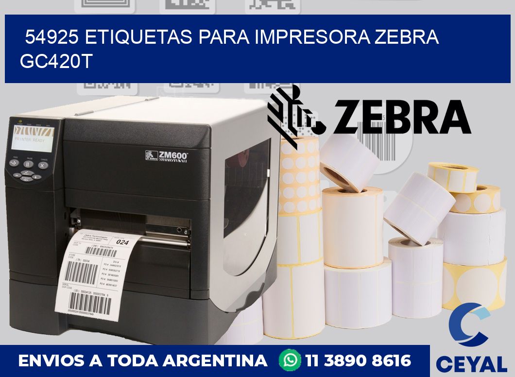 54925 etiquetas para impresora zebra GC420T