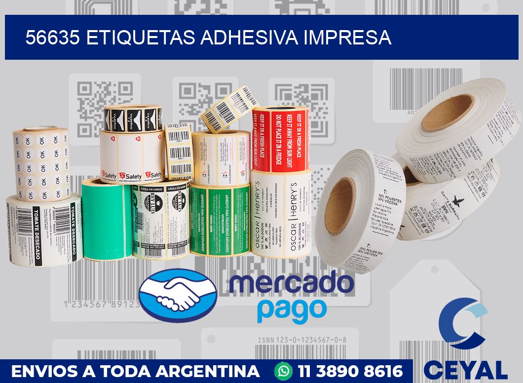 56635 etiquetas adhesiva impresa