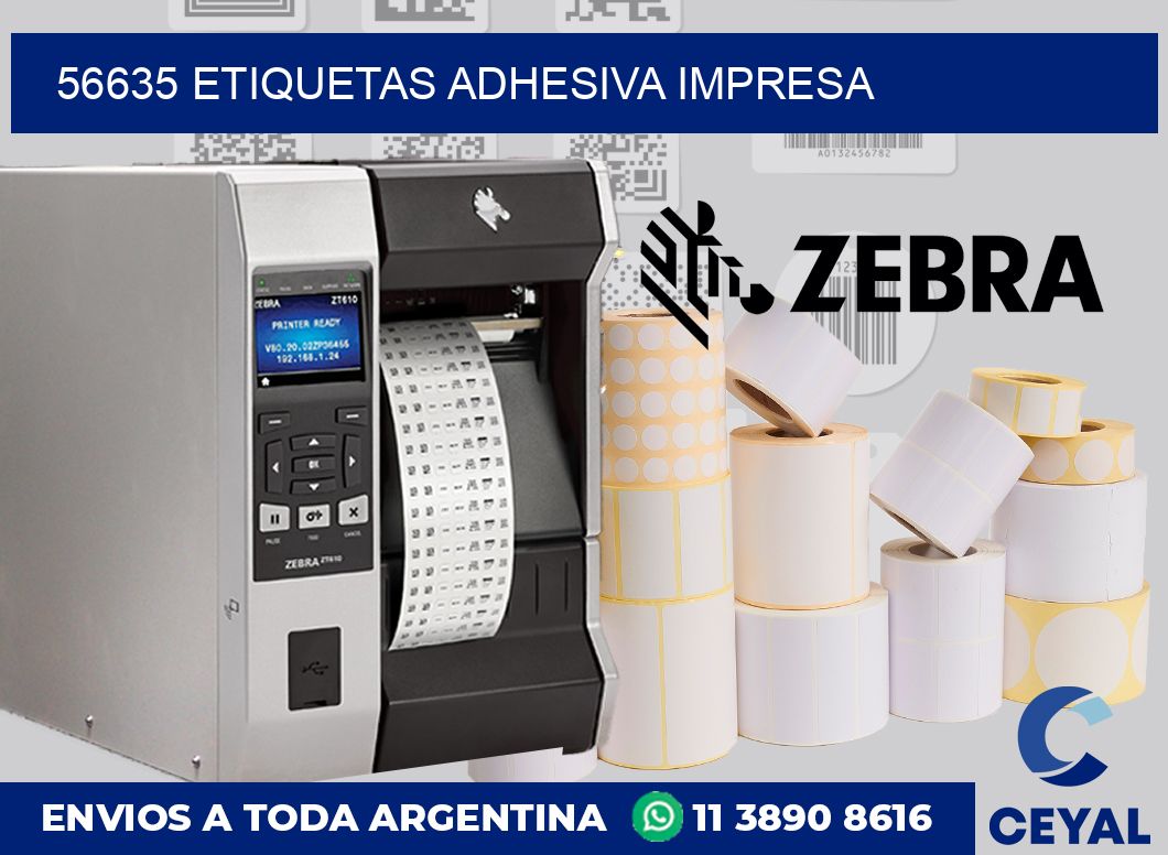 56635 etiquetas adhesiva impresa