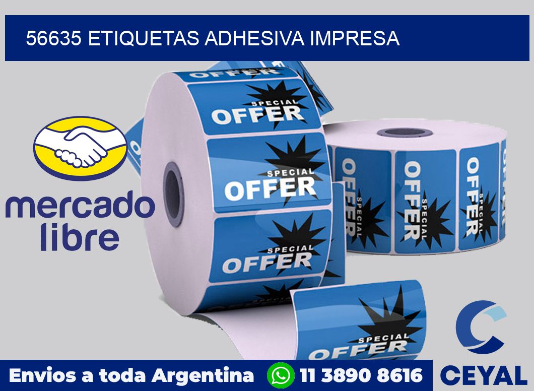 56635 etiquetas adhesiva impresa