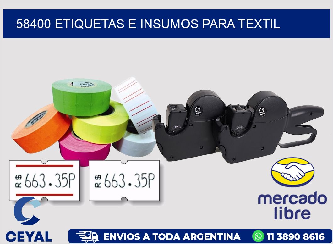 58400 etiquetas e insumos para textil