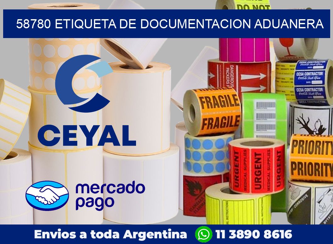 58780 Etiqueta de documentacion aduanera