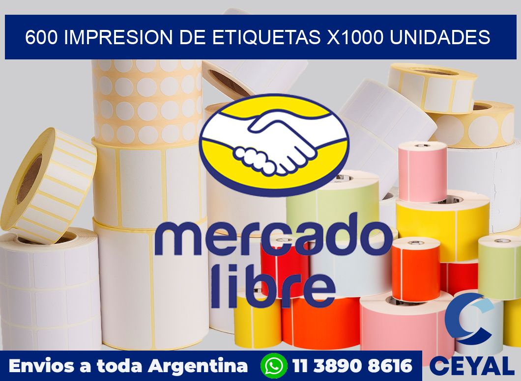 600 Impresion de etiquetas x1000 unidades