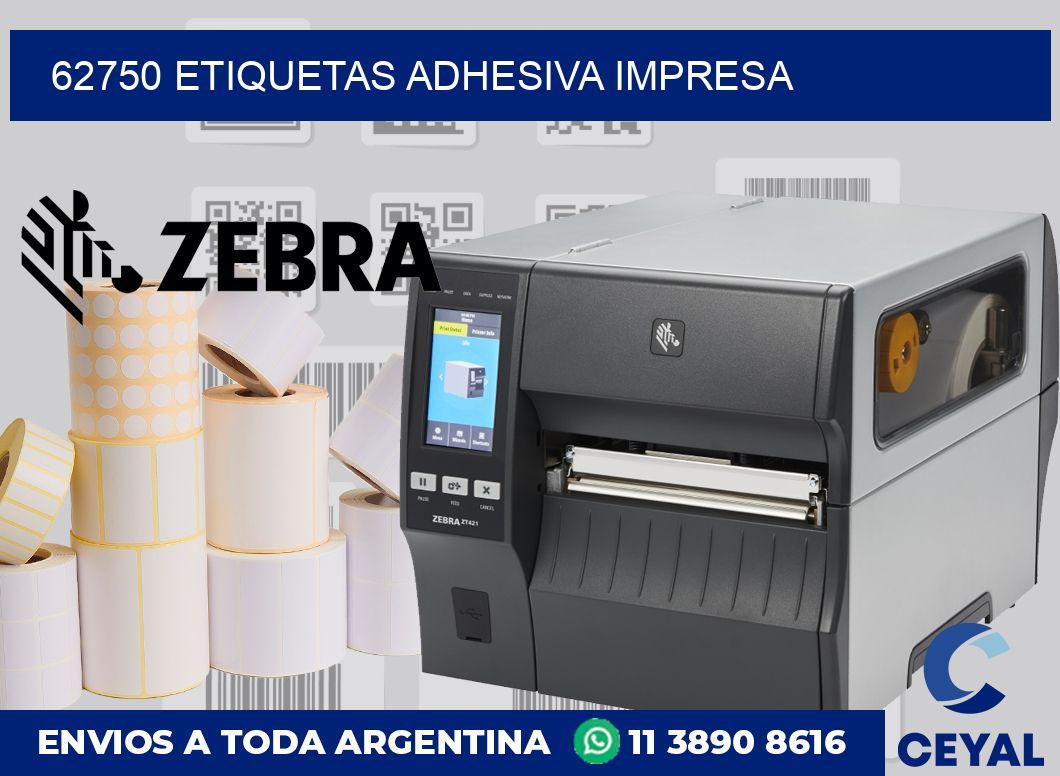 62750 etiquetas adhesiva impresa