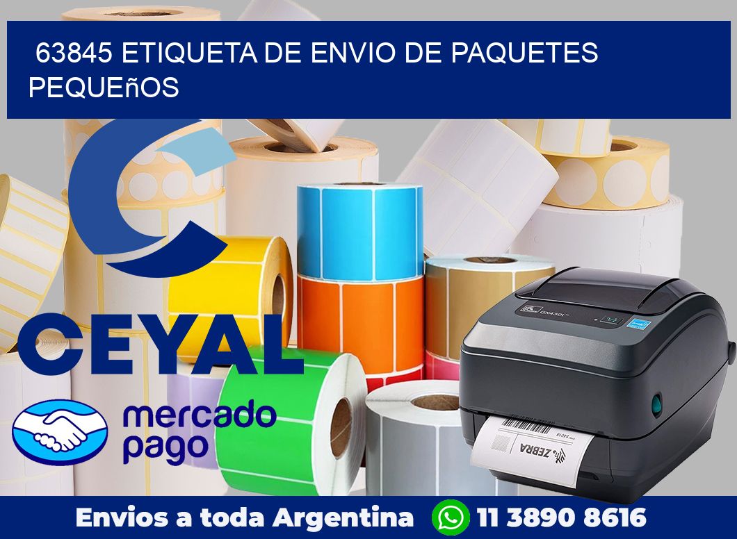 63845 Etiqueta de envio de paquetes pequeños