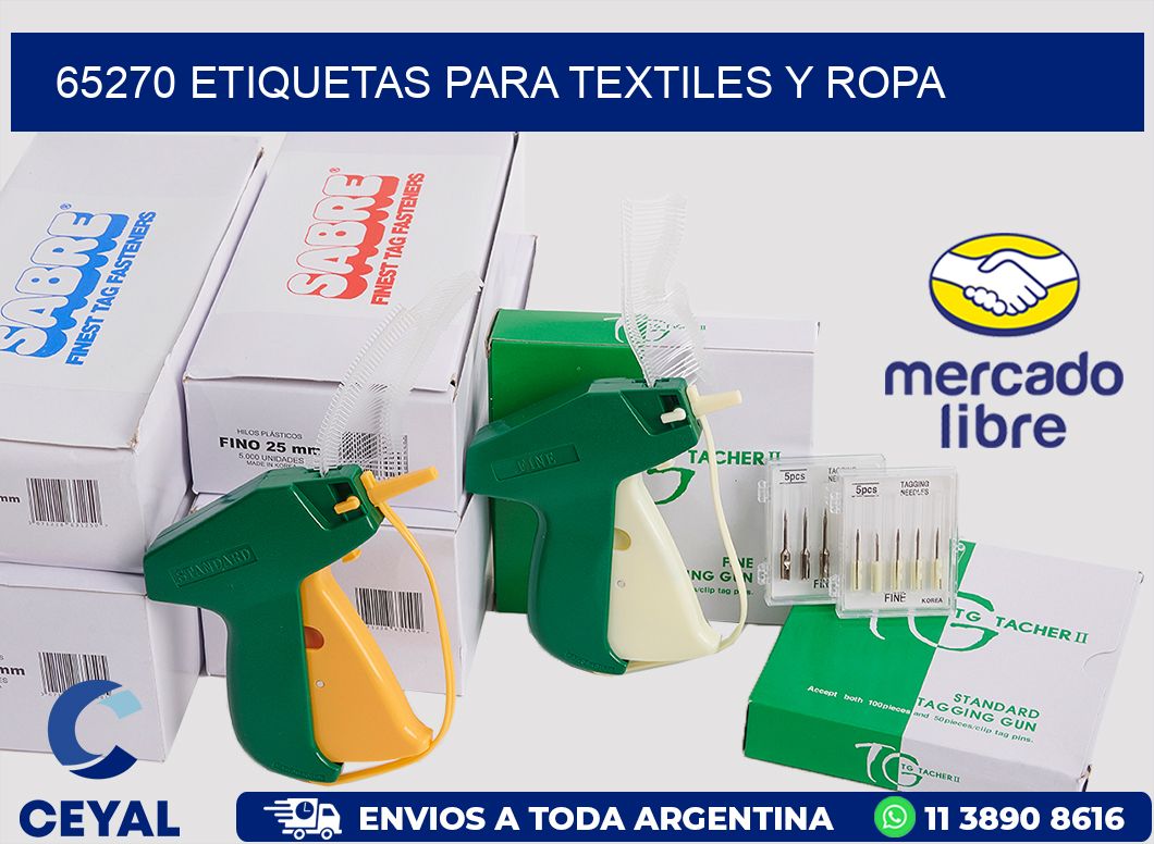 65270 Etiquetas para textiles y Ropa