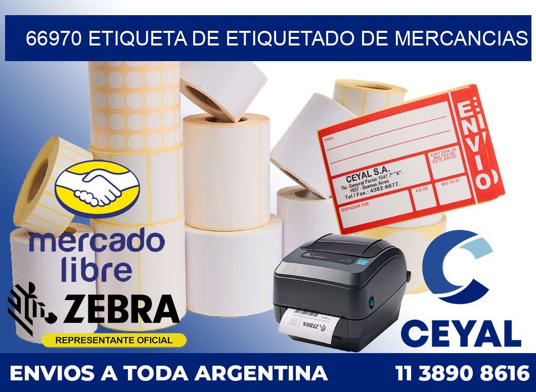 66970 Etiqueta de etiquetado de mercancias