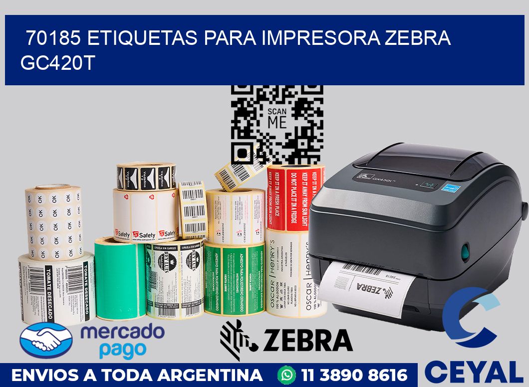70185 etiquetas para impresora zebra GC420T