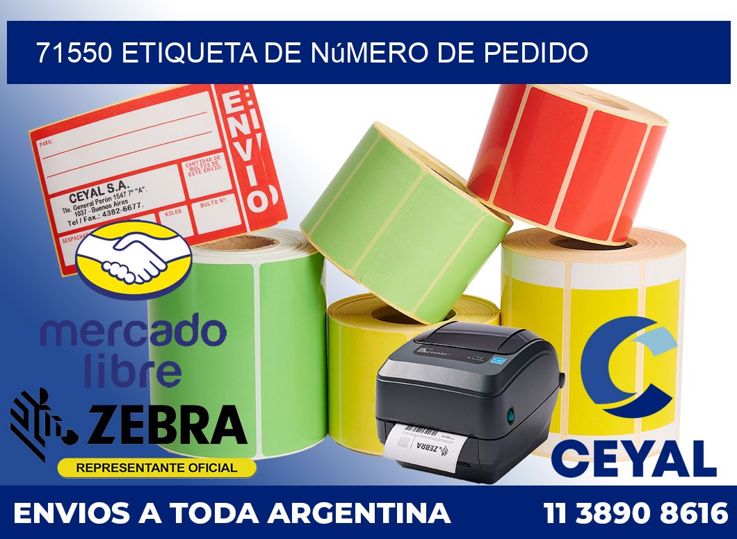 71550 Etiqueta de número de pedido