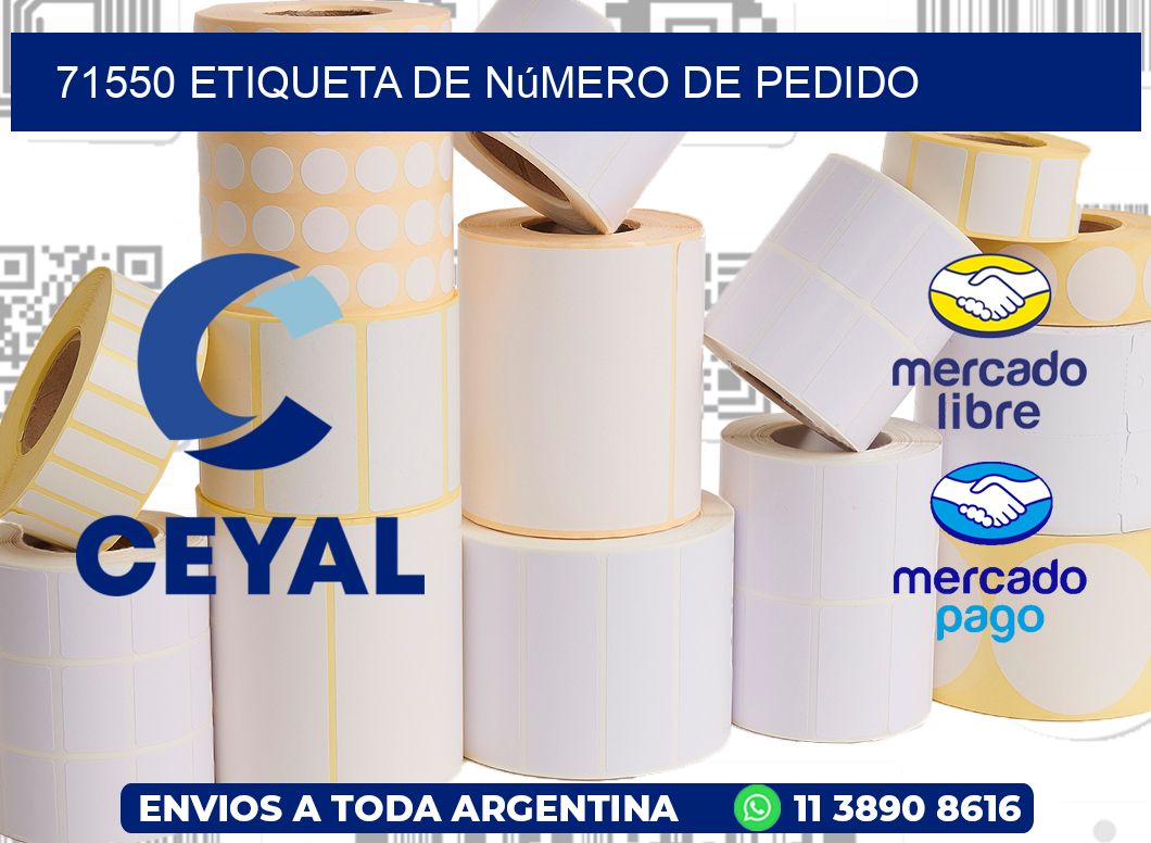 71550 Etiqueta de número de pedido