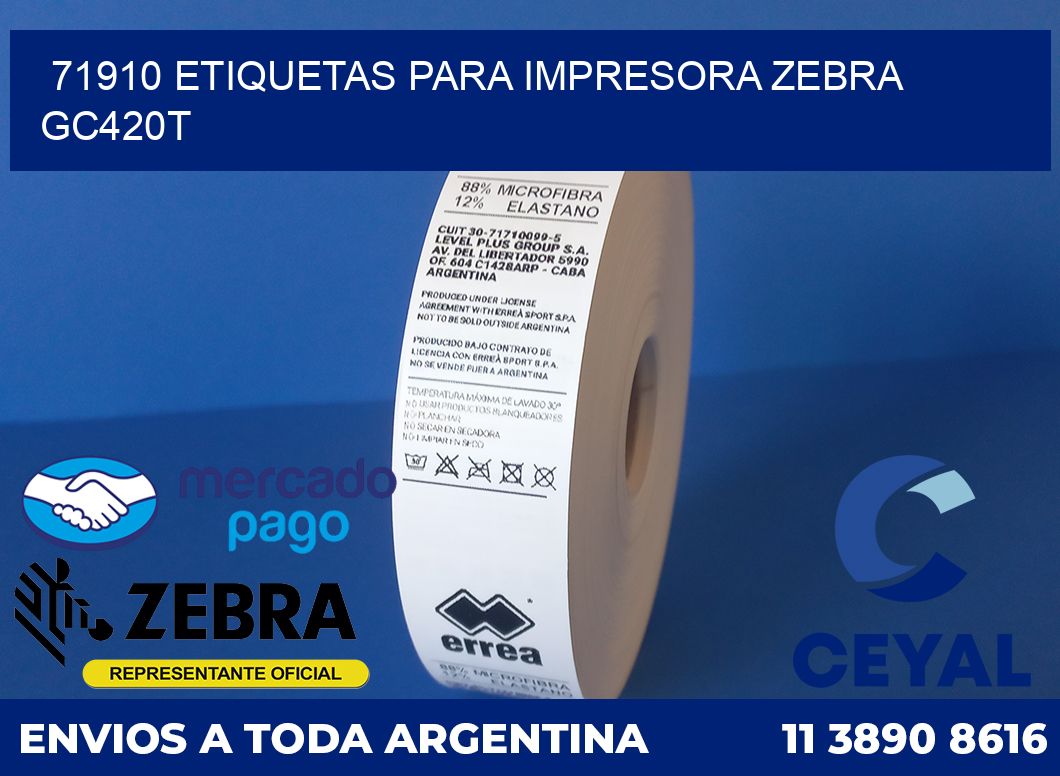71910 etiquetas para impresora zebra GC420T