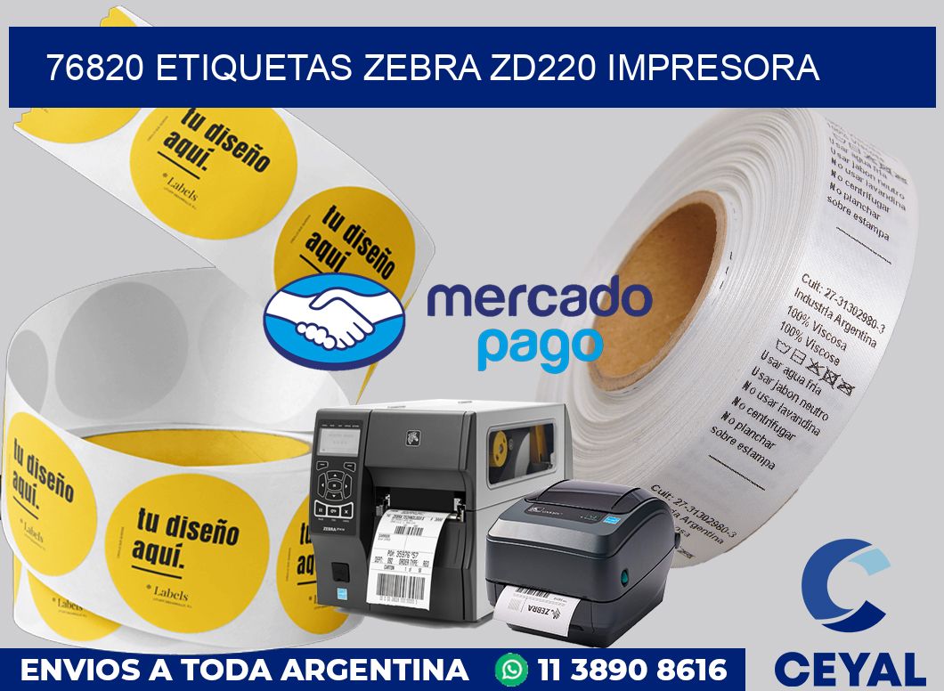 76820 etiquetas Zebra zd220 impresora