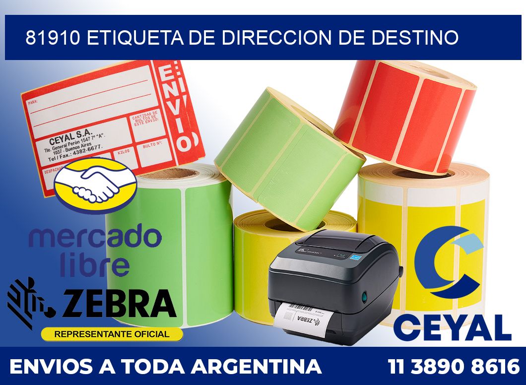 81910 Etiqueta de direccion de destino